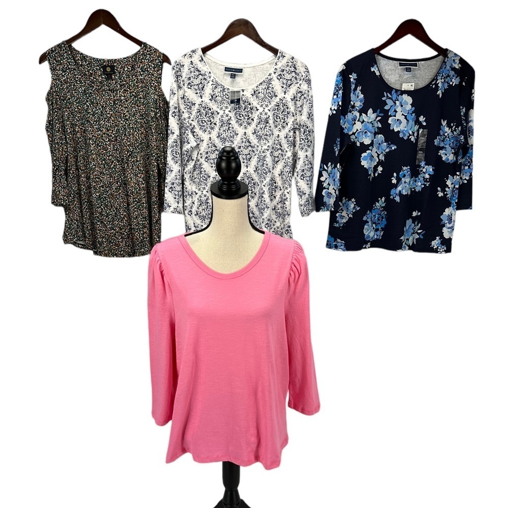 Karen Scott 3/4 Sleeve Crew Neck Tops - Bundle of 4 - size PXL